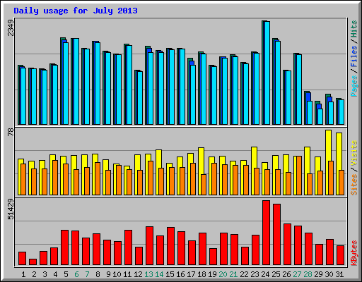 Daily usage for July 2013