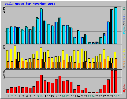 Daily usage for November 2013