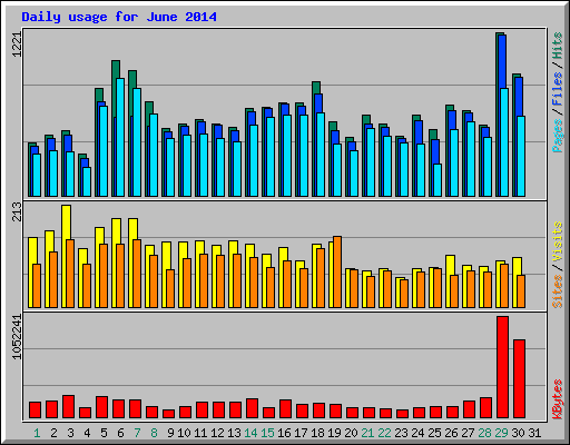 Daily usage for June 2014