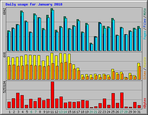 Daily usage for January 2018