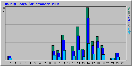 Hourly usage for November 2005