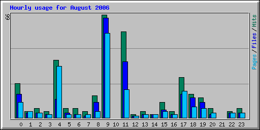 Hourly usage for August 2006