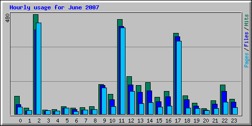 Hourly usage for June 2007