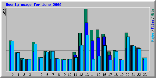 Hourly usage for June 2009