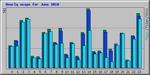 Hourly usage for June 2010