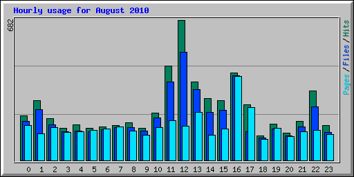 Hourly usage for August 2010