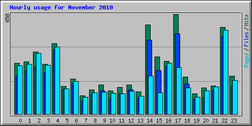 Hourly usage for November 2010