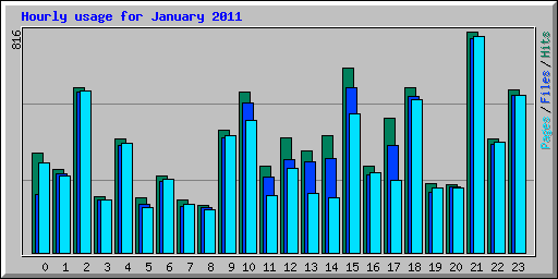 Hourly usage for January 2011
