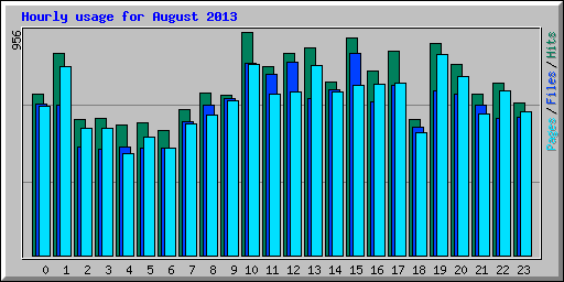 Hourly usage for August 2013