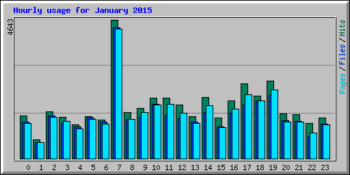 Hourly usage for January 2015