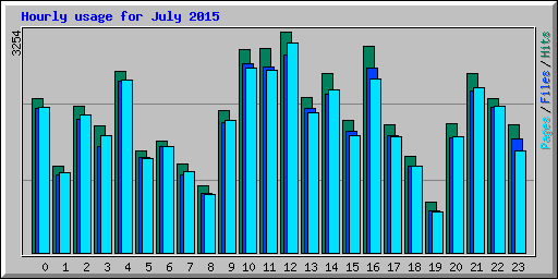 Hourly usage for July 2015