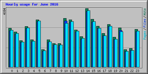 Hourly usage for June 2016