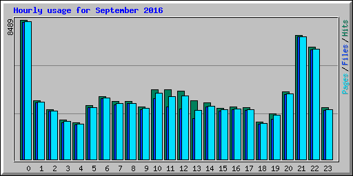 Hourly usage for September 2016