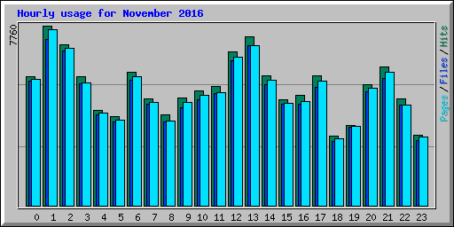Hourly usage for November 2016