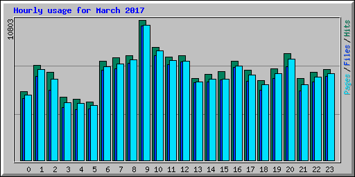 Hourly usage for March 2017