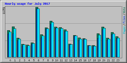 Hourly usage for July 2017