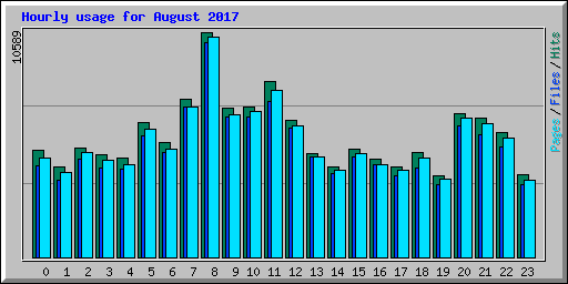 Hourly usage for August 2017